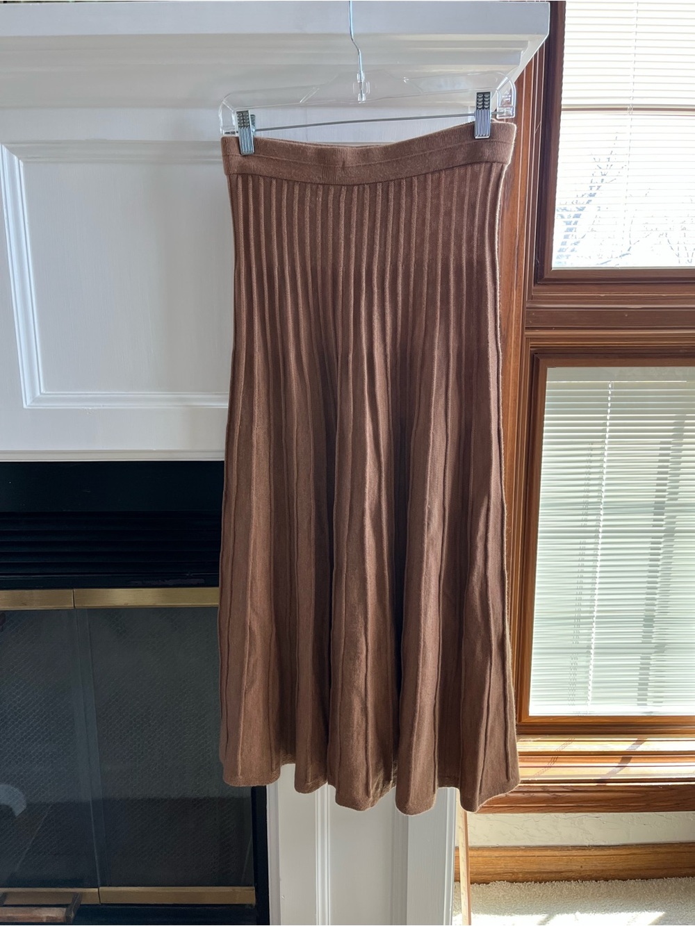 Talbots Carmel Pleated Fit and Flare Midi Skirt - Perfect for Fall